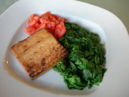 Seared Tofu, Spinach and Tomatoes