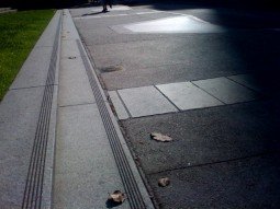 grass street feet leaves