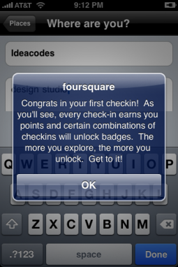 First Foursquare Checkin