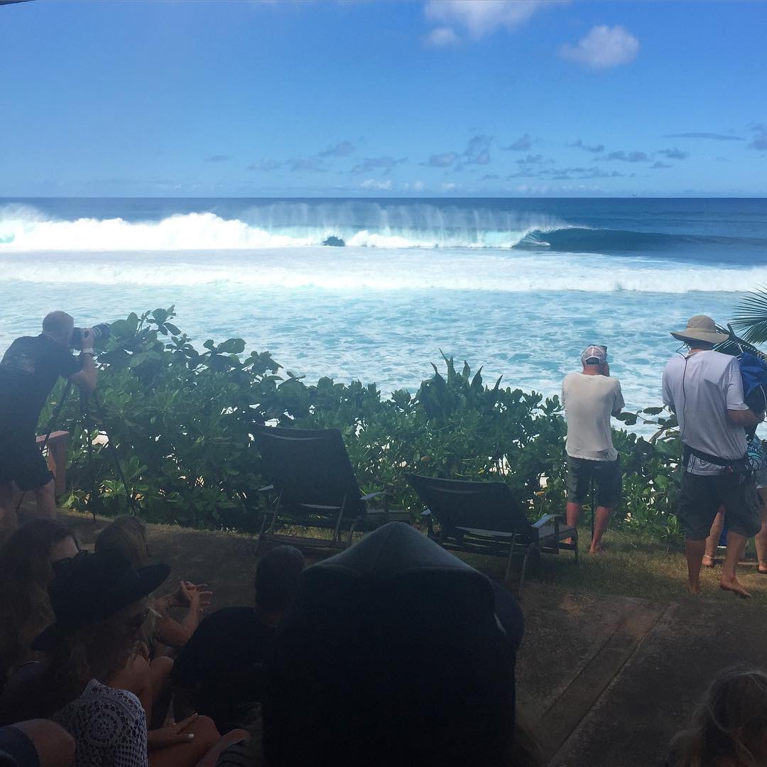 today was a day I'll never forget - watching insane perfect pipe on finals day standing in the @volcom yard at the
