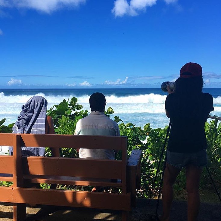 taking photos while @kellyslater and @davewassel talk about the insane waves