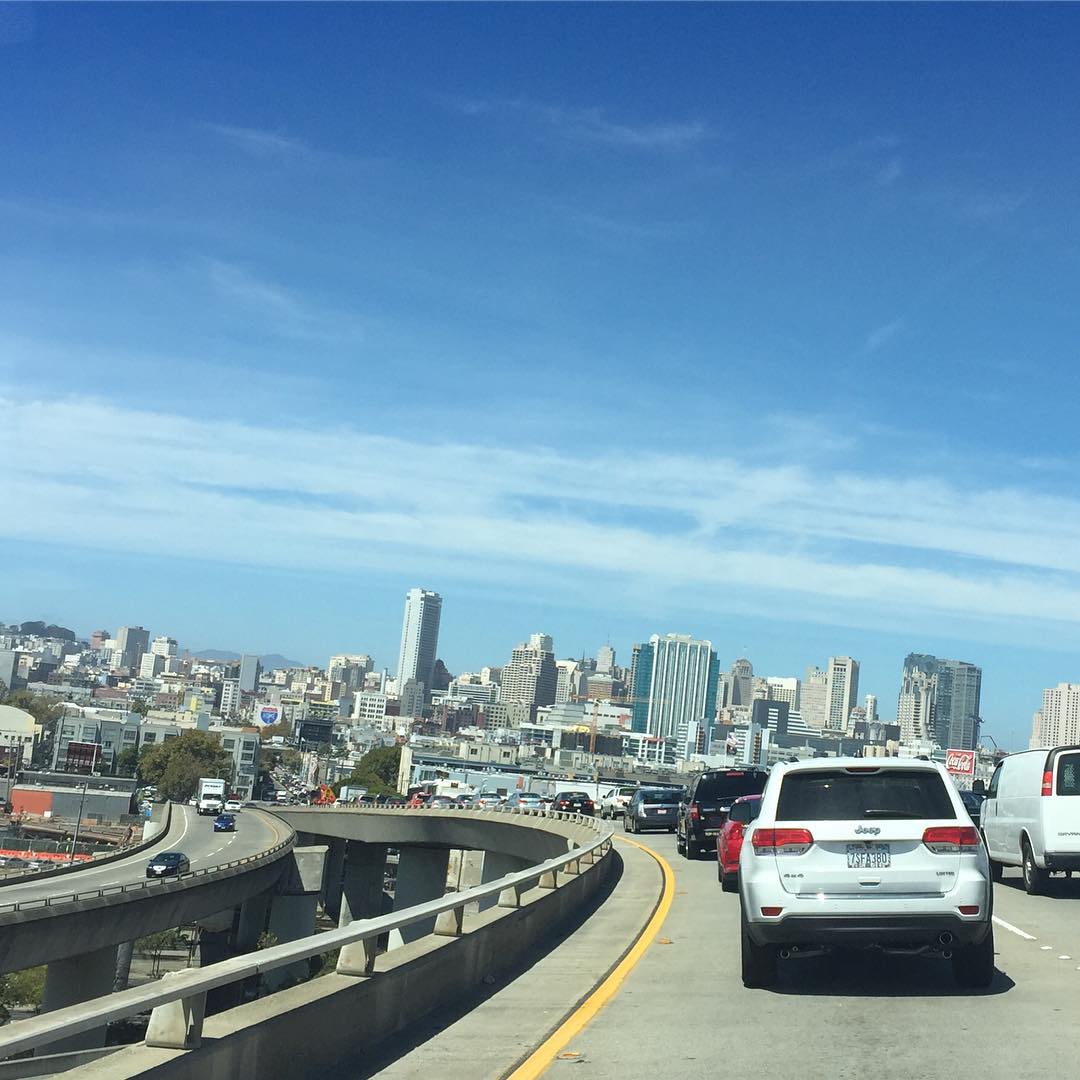 coming back from the beach on friday and onto the 6th st exit into SF. feels like a mini road trip every time